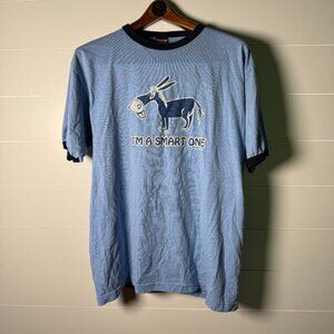 TNT Trou & Loevner "I'M A SMART ONE" Short Sleeve T-Shirt Blue with Navy Trim -L